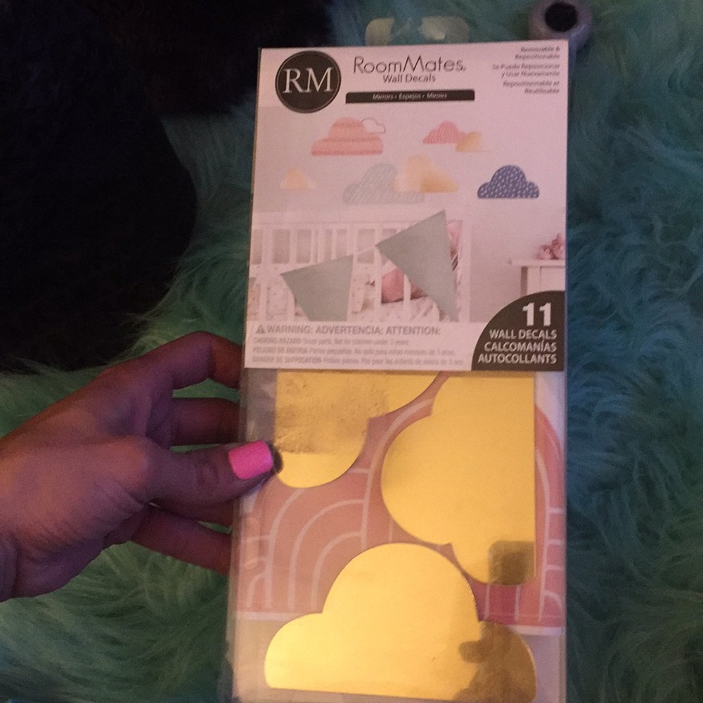 Cloud wall decals. 11 cloud+3 gold mirror clouds